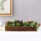 Artificial Succulent Centerpiece, 15.75 Inch Faux Succulents Arrangement Plants in Rustic Burnt Wood Rectangular Planter Box